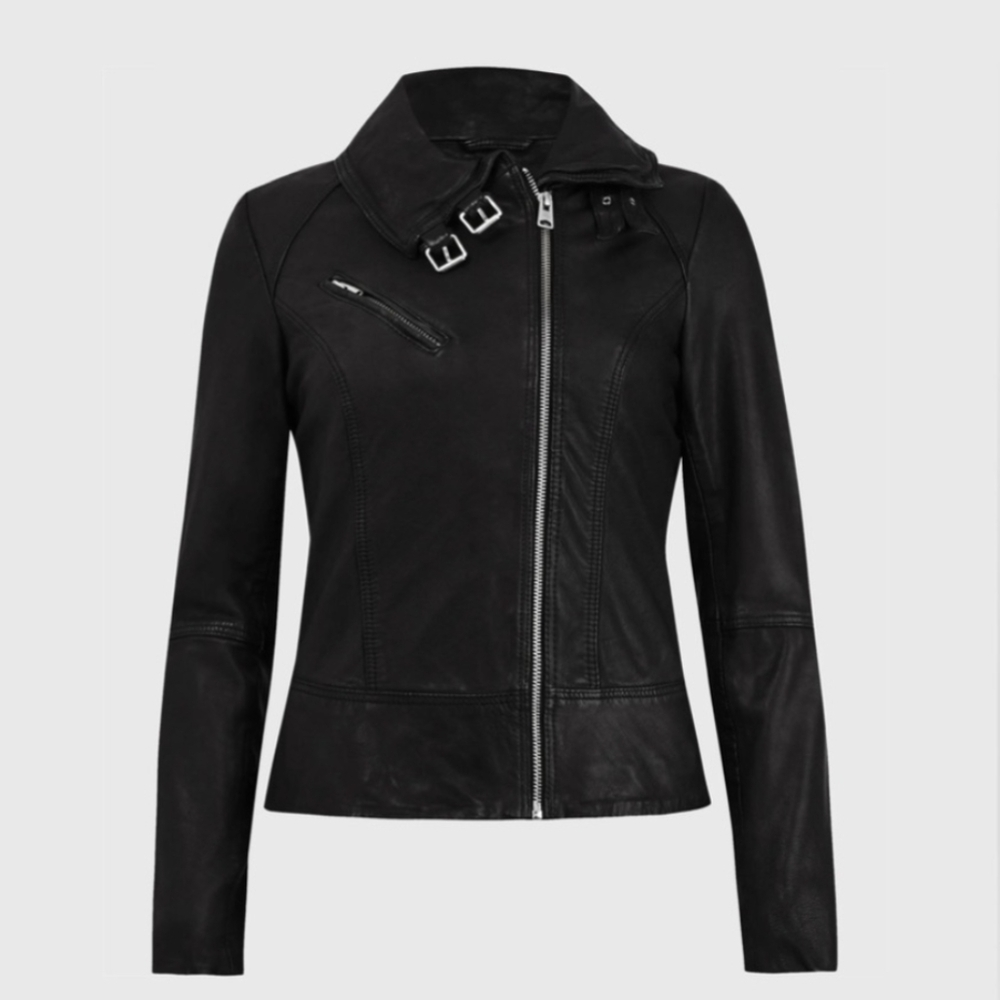 AllSaints Belvedere Leather Jacket | US 4 | UK 8